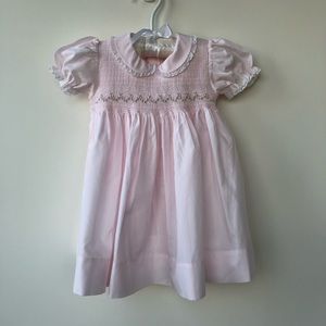 Girl Pink Smocked Dress, size 24 mos